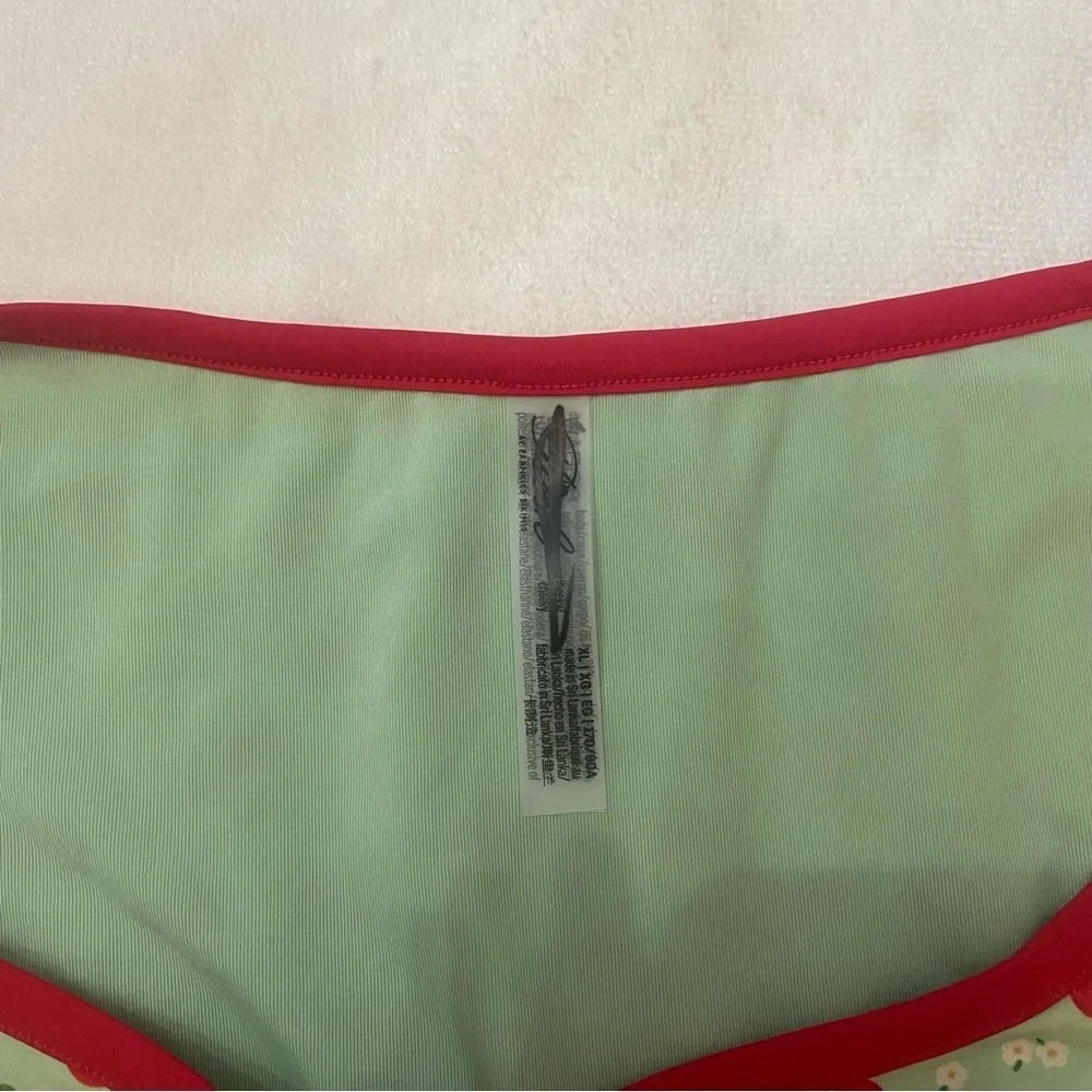 New! Frankie's Bikinis Cherry Print golden hour Bikini Bottoms Green 1102